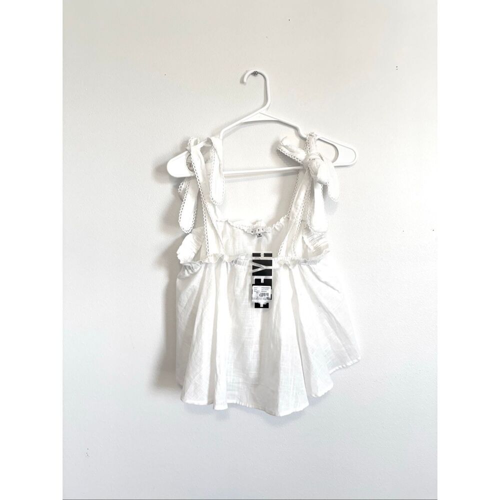 Hyfve Shoulder Tie White Tank Top NWT